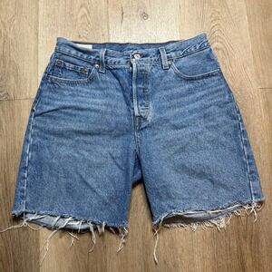 Levi's‎ Women's 501 Original Shorts Medium Wash Denim High Rise Size 28